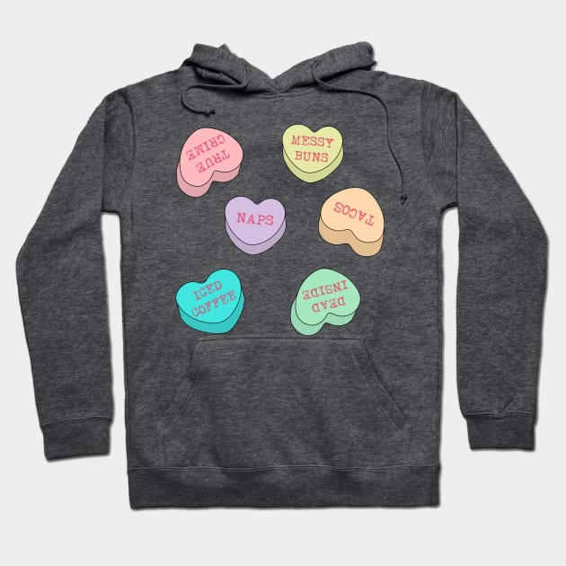 Funny Conversation Hearts Hoodie by Feisty Designs 